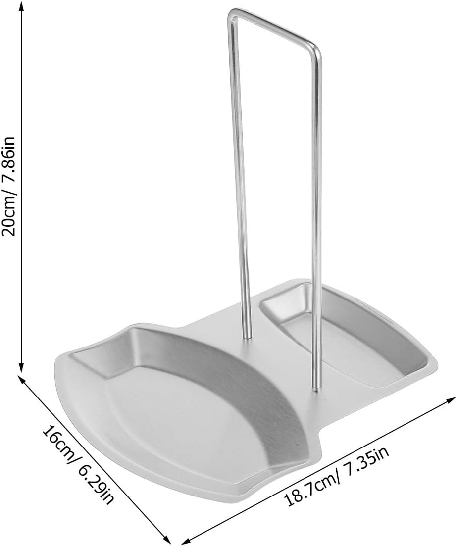 2pcs Stainless Steel Pot Lid Holder Stand with Detachable Structure and Secure Slots, Modern Kitchen Countertop Organizer Prevents Slips or Falls, Space-saving Pot and Spoon Rest