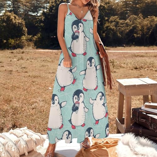 Robe Ete sans Manches fluide et confortable Pingouins