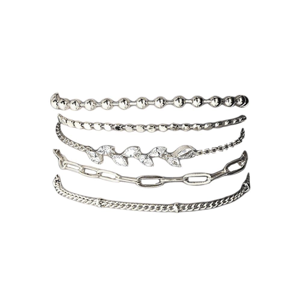 5 Piezas Pulseras para Mujer Pulsera Apilable de Plata Cadena Serpiente Ajustable Pulsera de Plata 925 Estilo Capas Brazaletes Combinables