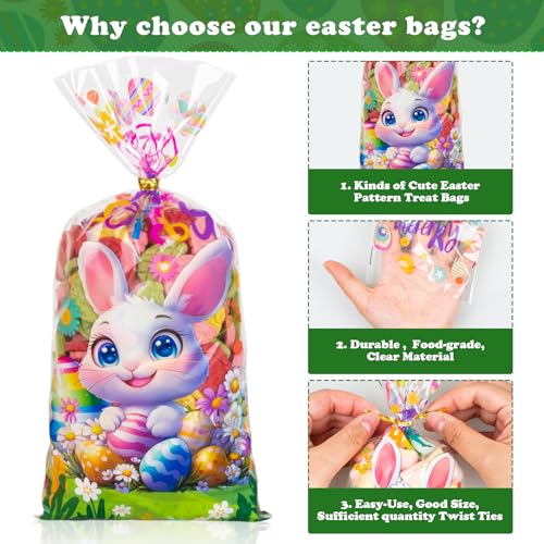 GIFOHAPY 100 Pcs Easter Treat Bags
