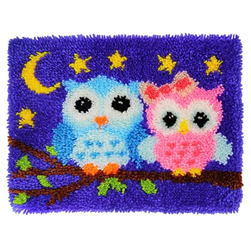 DIY Eulen Knüpfteppich Set - 60x90cm Bastelset Für Kinder Ab 7 Jahren