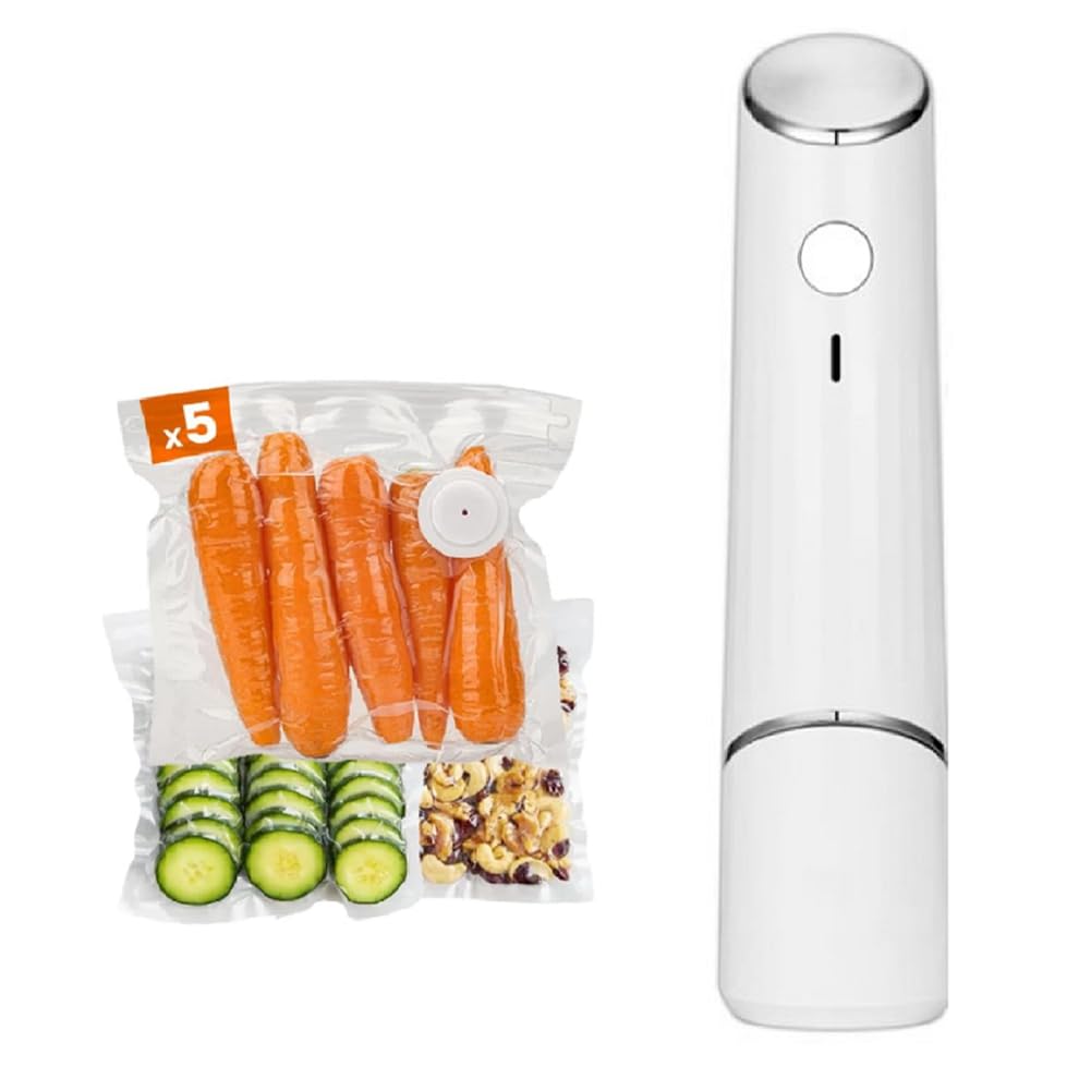 CTRLZS Vacuum Sealer Machine 5 Reusable Bags(26x28cm) Powerful Handheld Vacuum Sealer Machine Seal Meal Saver