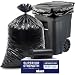 Plasticplace 95-96 Gallon Garbage Can Liners │1.5 Mil │ Black Heavy Duty Trash Bags │ 61” X 68” (25Count)