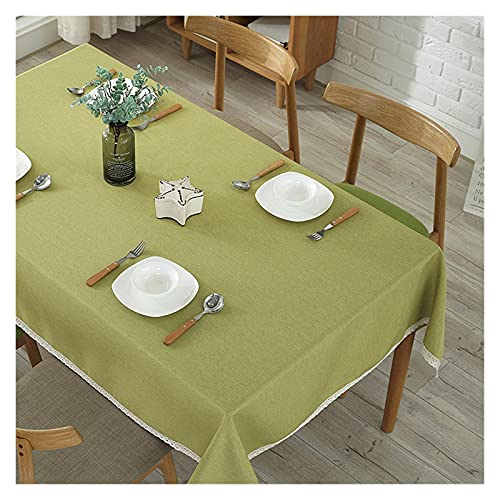 Toalha De Mesa,Mantel Mesa Lino Tablero a prueba de polvo Mantel de algodón Color sólido Hotel Mesa de picnic Mesa rectangular Cubiertas Casera Cena Té Tela Decoración de encaje ( Color : 03 , Size :