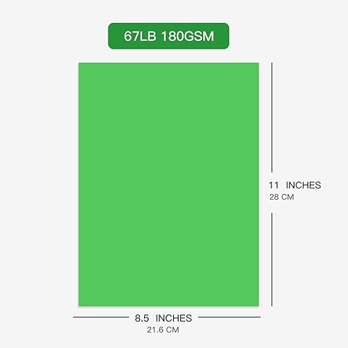 Miniatura 2 de 30 hojas de cartulina verde de 8.5 x 11 pulgadas, 67 libras6.35 ozm, papel de alta calidad para tarjetas de niños, manualidades, decoración de