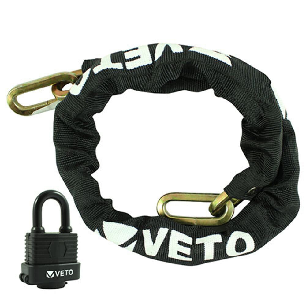 TIMCO Security Chain & Weatherproof Padlock 8mm x 1m - 3 Keys Included
