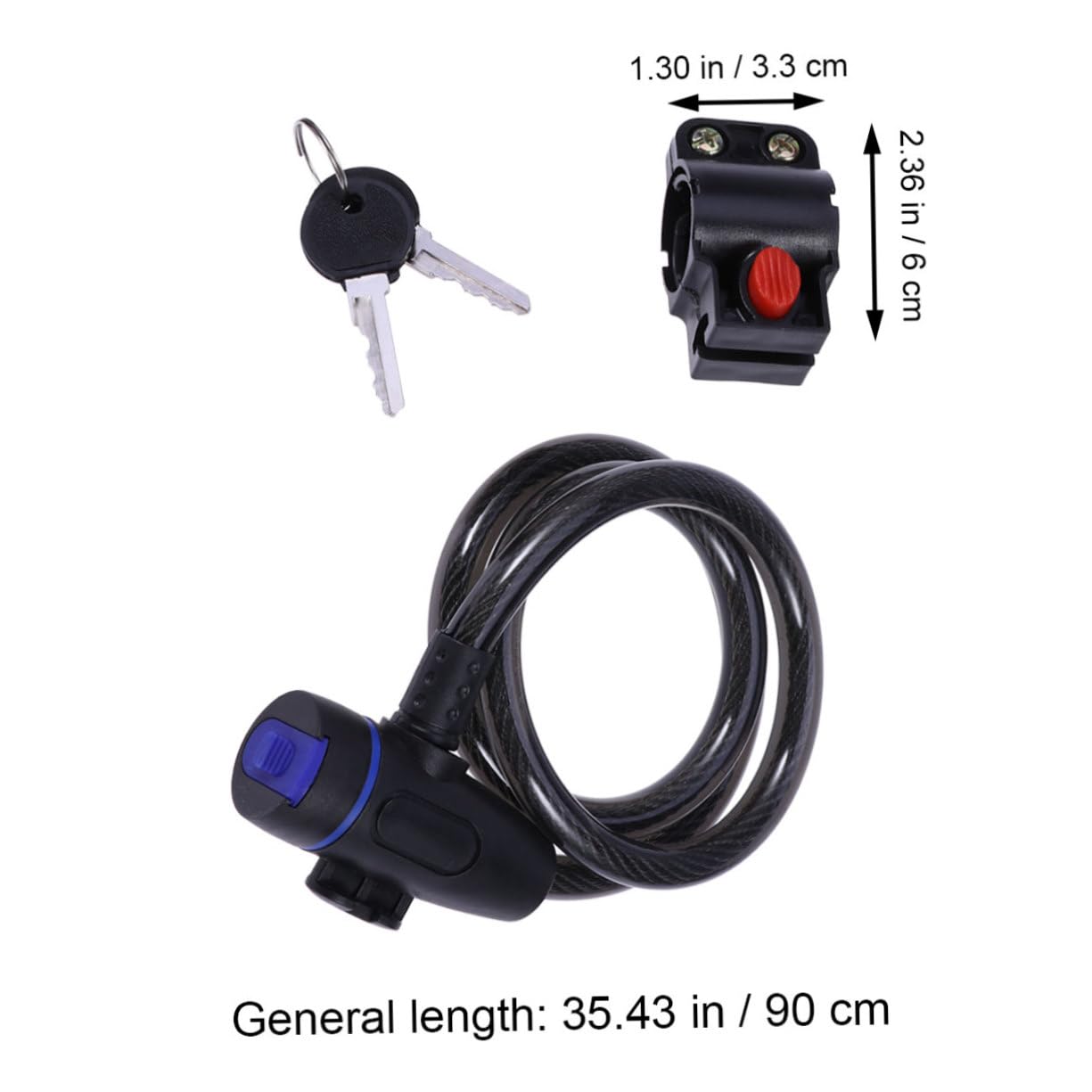 VANZACK Bike Padlock Lock Chain Cable Lock for Road/Mountain Bike Theft Proof Steel Cable