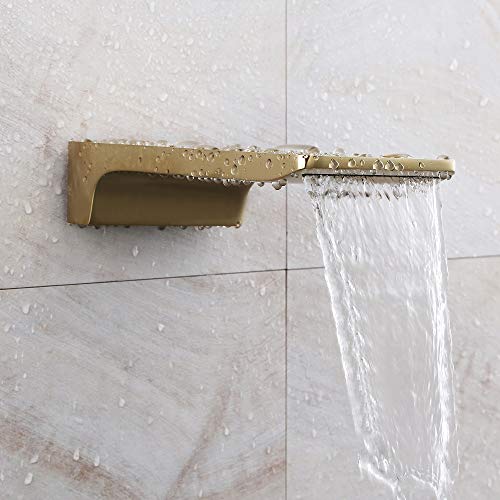 Brushed Gold Waterfall Tub Spout For Bathtub Shower Faucet Or Bathroom Sink Faucet(Brushed Gold) #TOP8