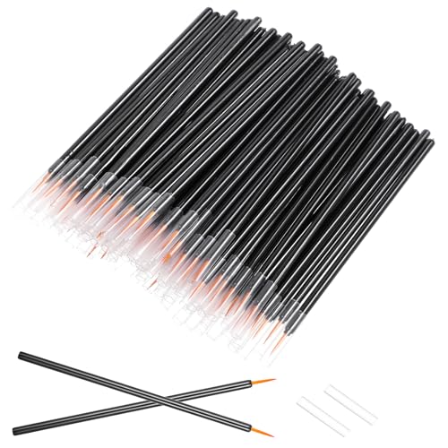 Bremorou 100 Pack Disposable Eye Liner Brushes Ultra-Fine Point Eyeliner Applicator Fine Point Cosmetic Eye Wands Makeup Brushes Tools (Black