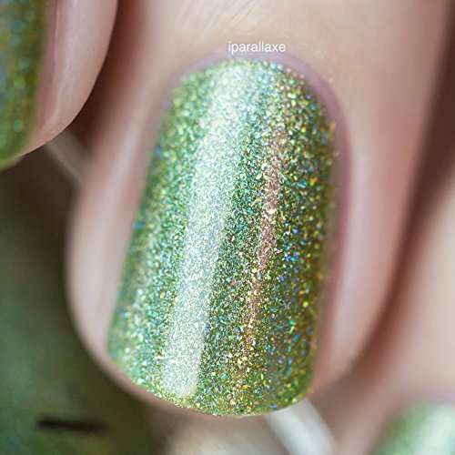 Image of ILNP 1UP - Lime Green Holographic Nail Polish, Chip Resistant Manicure, Long Wear Nail Lacquer, Smooth & Glossy Finish, Non-Toxic, Vegan, Cruelty Free, 12ml