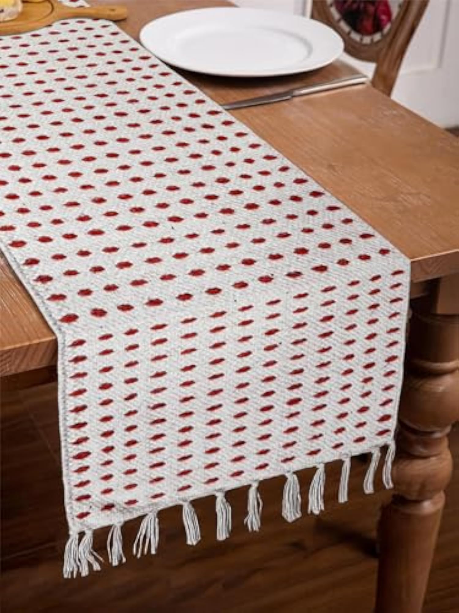 100% Cotton Table Runner for 6 Seater Dining Table