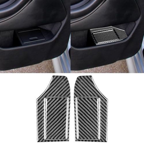 Generic Real Carbon Fiber Rear Door Ashtray Cover Panel Sticker Cover Compatible with BMW E39 5 Series M5 1998 1999 2000 2001 2002 2003 Black, BM4567