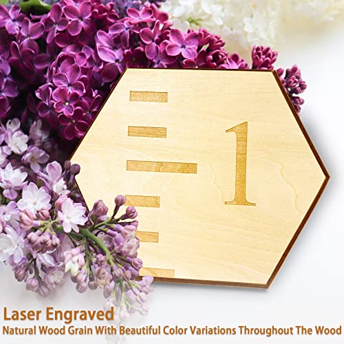 Midrean Hanging Personalized Hexagon Kids Growth Chart Wall 7.94"(L)×72"(H) Wooden Rulers Height Measurement For Kids Measuring Size Chart,Baby Milestone Board Boys Girls Nursery Decor. #TOP1