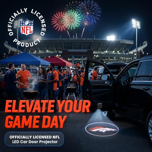 Image of LED Car Door Light - Officially Licensed NFL Wireless Projector - Show Your Team Pride - Battery Powered, Easy Install