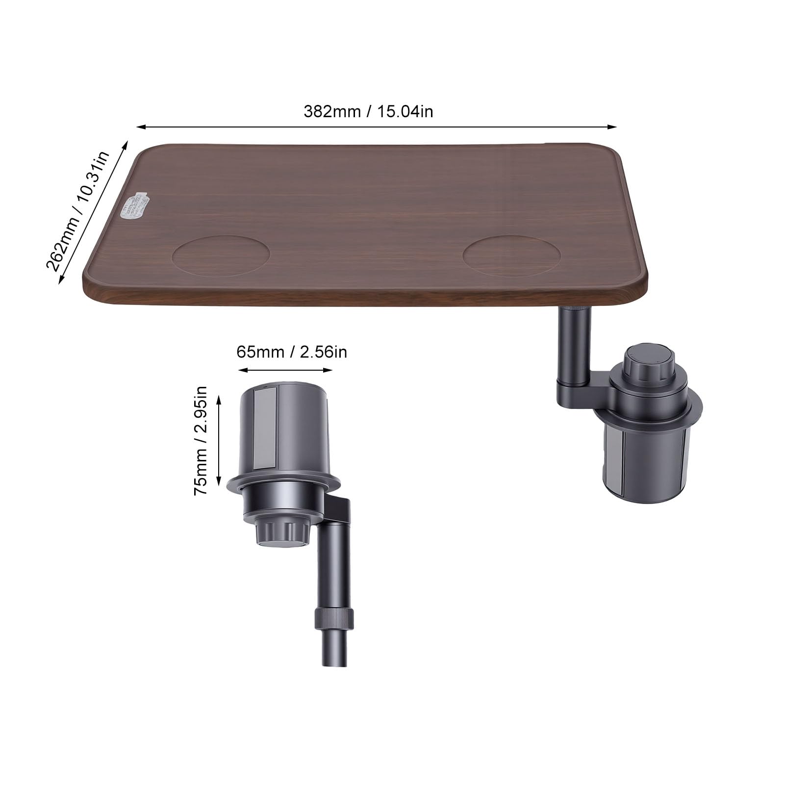 Fydun Porta Tazza Auto Tavolino Porta Tazza Scrivania Laptop Vassoio Legno