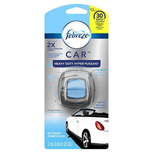 Febreze Air Freshener, Car Vent Clip Air Freshener, Heavy Duty Air Freshener, Crisp Clean Air Freshener