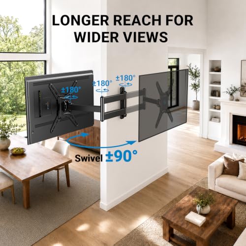 Image of Pipishell 30 inch Long Arm TV Wall Mount for 32-65 inch TVs, Max VESA 400x400mm