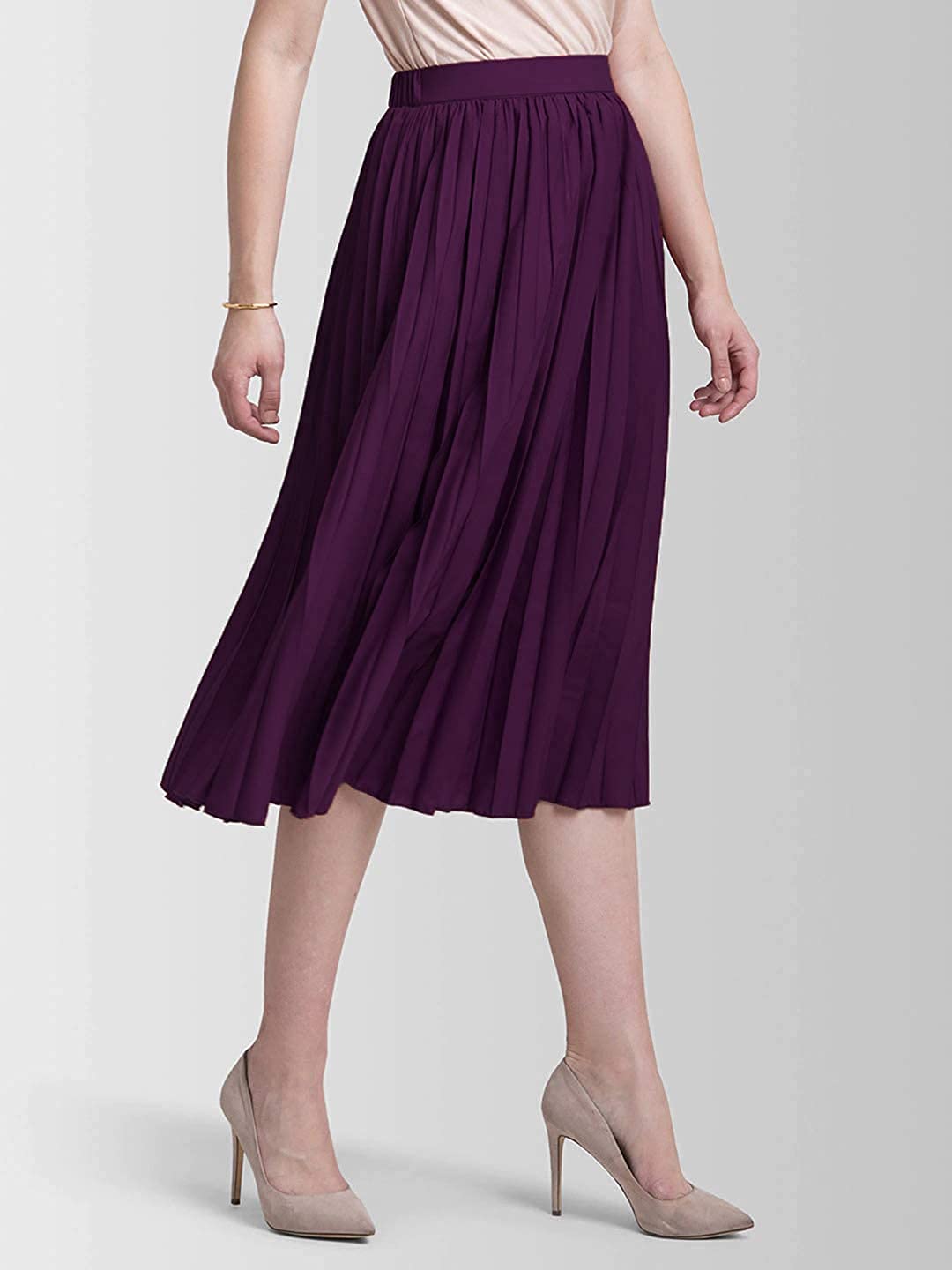 Gonna da donna in stile western, con motivo floreale, elegante gonna a pieghe per l'estate, lunghezza al ginocchio, lunghezza al ginocchio, gonna midi casual