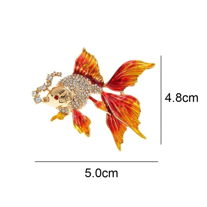 Image of Acxico 2Pcs Color Goldfish Brooch Women Student Party Cute Animal Fish Brooches Jewelry Accessories Holiday Gift