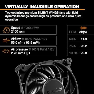 be quiet! Dark Rock Pro 5 Quiet Cooling CPU Cooler | Immensely High Airflow | 7 high-Performance Copper Heat Pipes | Speed Switch | Thermal Grease | BK036