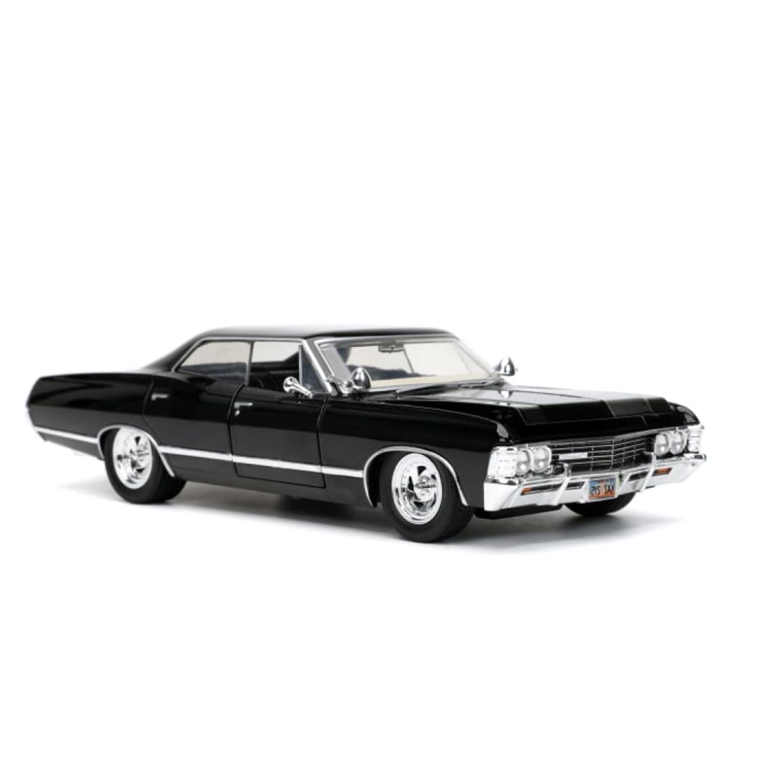 Mayatra's Kins Mart 1967 Chevrolet Impala 1:36 Scale Model Car with Openable Doors & Pull-Back Action (Black) — Amazon image 5