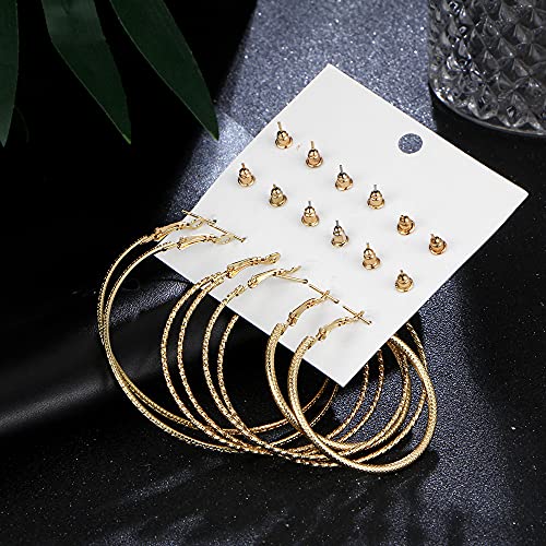 Image of Shining Diva Fashion Stylish Combo Design 6 Pairs Metal Earrings for Women and Girls (F12787er)