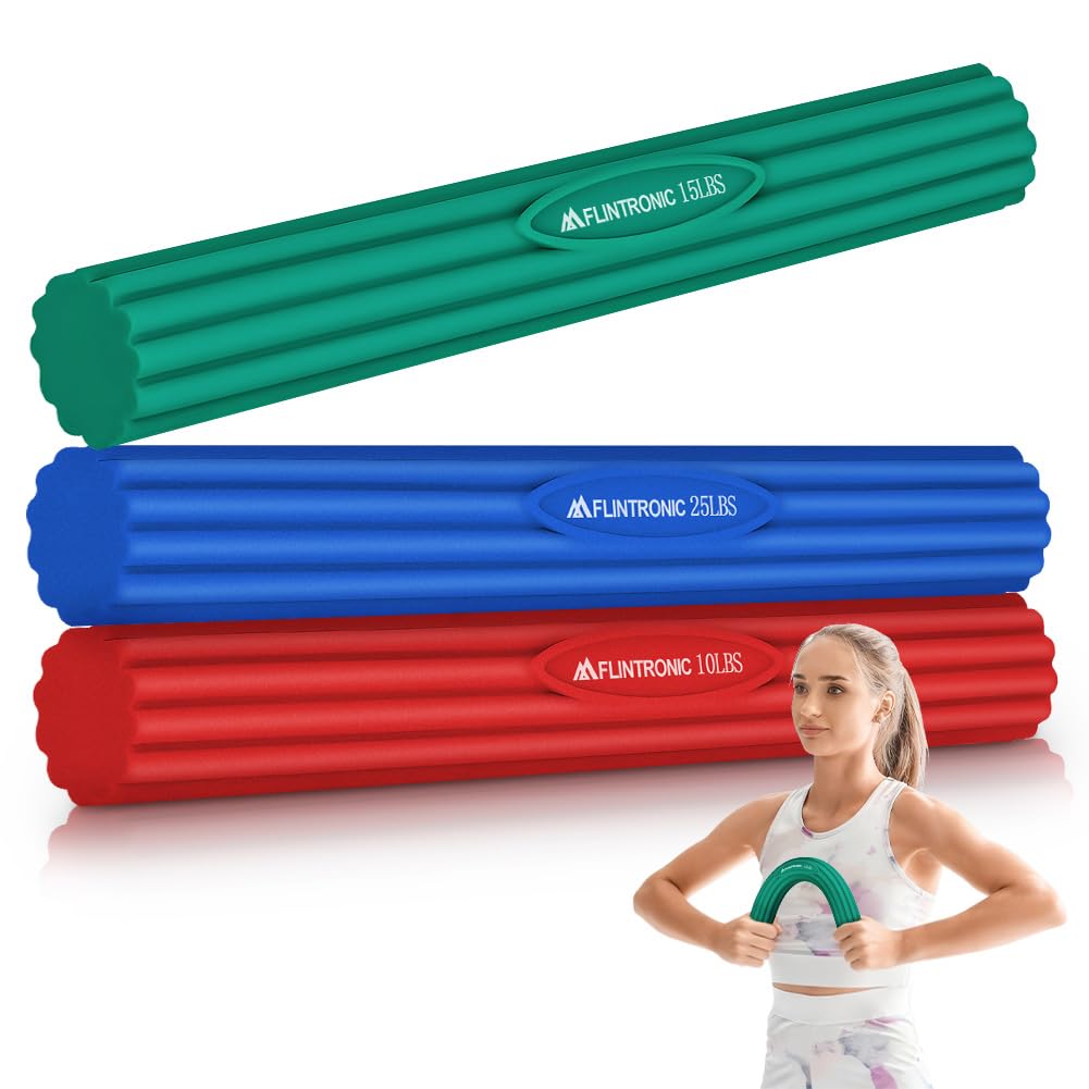 Flintronic Flex Therapy Barre de Résistance, Barres Flex Therapy, Barre de Résistance de Torsion et de Flexion, Antidérapante, pour Coudes, Poignets, Bras, Soulage la Douleur des Tendinites