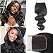 10A Brazilian Closure Body Wave 100% Unprocessed Virgin Human Hair Lace Closure 4X4 Free Part Natural Black (Free part 14inch)