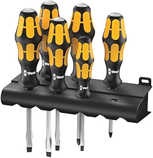 Wera 932/918/6 Kraftform Chiseldriver screwdriver set and rack, Pozidriv/Slotted, 6pc, 05018287001
