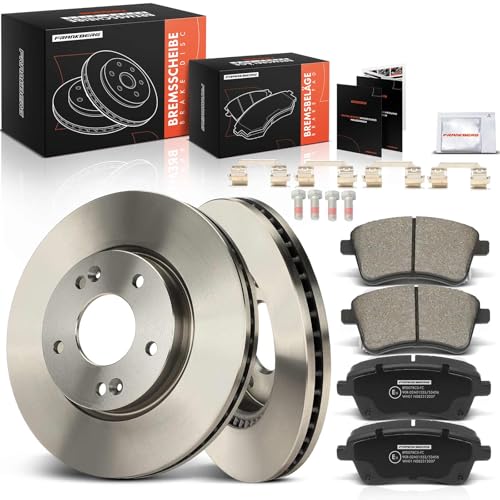 Frankberg Brake Kit incl. 2x Brake Disc + 4x Brake Pad Front Compatible with Venga YN 1.4L 1.6L 2010-2019 Replace# 517121H100, 517122K100