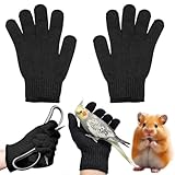 GAZIL Tierhandling-Handschuhe für Haustiere, Bissfeste Schutzhandschuhe für Hunde, Vögel und Hamster, Schnittfeste Anti-Biss Handschuhe in Schwarz