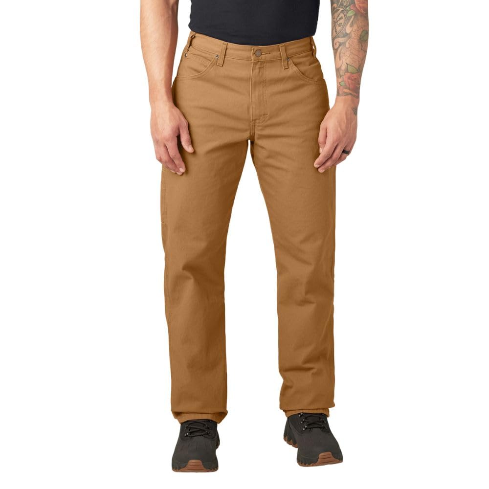 Dickies Men's Relaxed Fit Duck Carpenter Jean, Brown Duck, 36x30
