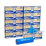 Dog Waste Depot® Depot Doggies™ - Blue - Baby Powder Scented - 65% (PCR) Post Consumer Recycled Dog Waste Roll Bags - 50% thicker than competitor, fits the House dispenser (10 Rolls = 2000 bags)