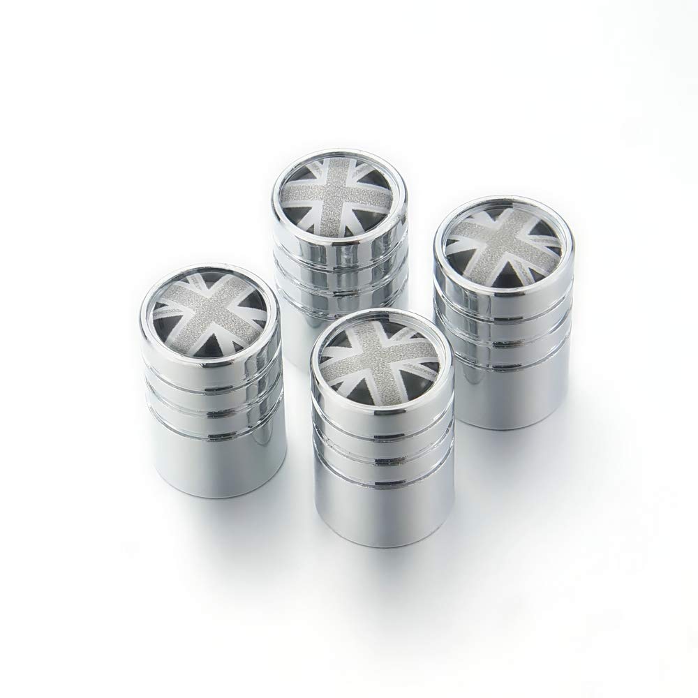 Heinmo Tappi Valvola Pneumatico Auto In Metallo Per Mini Cooper - Set 4 Pezzi, Design A Griglia, Antipolvere E Impermeabili - 5