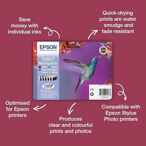 Epson T0803 Magenta Hummingbird Genuine Ink, Claria Photo HD Ink Cartridge