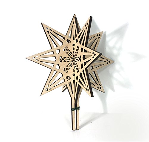 3D Tree Topper Modern Wood Christmas Tree Star