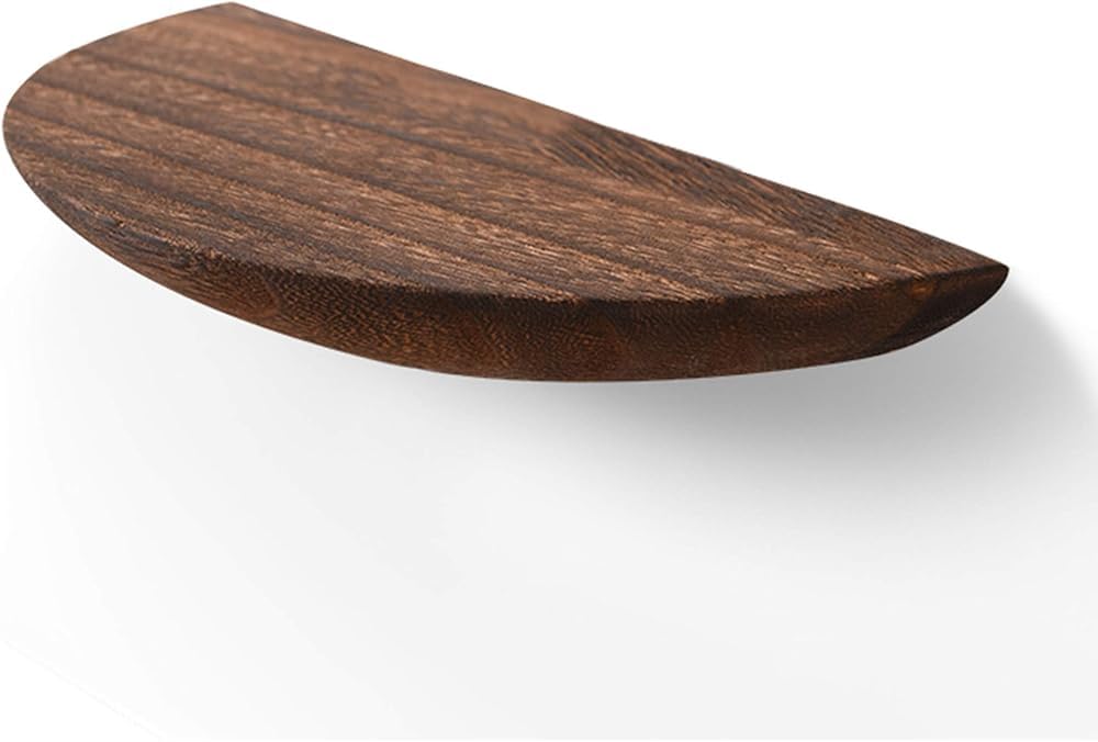 Mensole sospese semicircolari in legno massello, montaggio a parete, decorazione da parete realizzata a mano, mensole decorative rustiche in legno naturale, mensola da parete per cucina, bagno