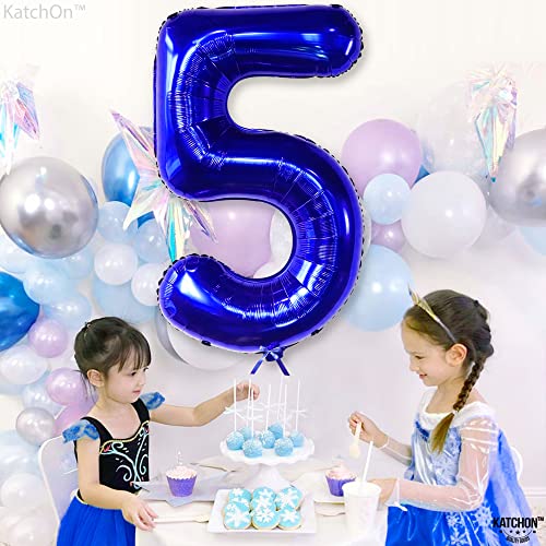 Image of KatchOn Navy Blue Number 5 Balloon 40 Inch