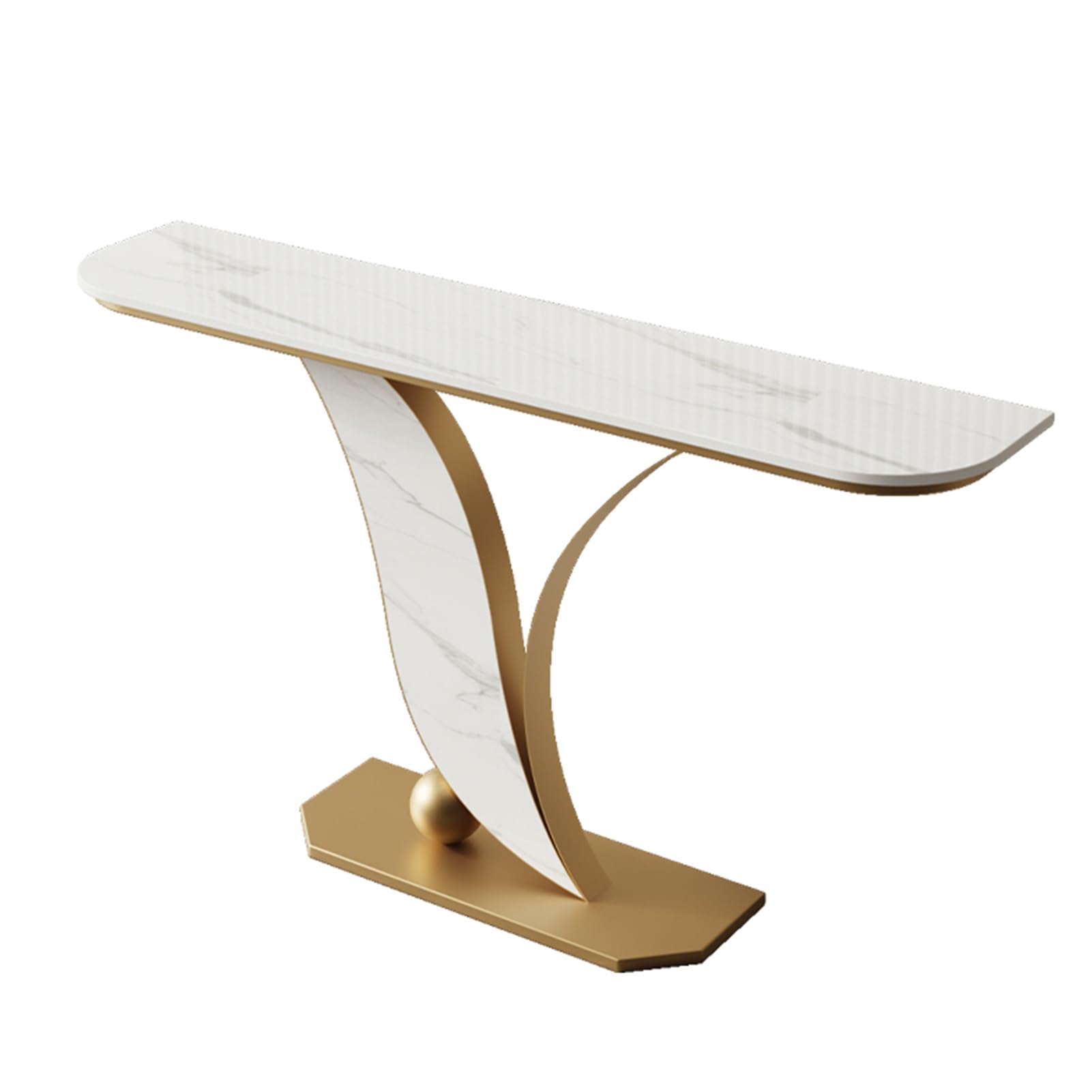 Mesa consola para recibidor, mesa estrecha para recibidor, mesa consola estrecha con estructura metálica, mesa auxiliar para sofá de estructura robusta y fiable, para espacios pequeños, pasillo, ves