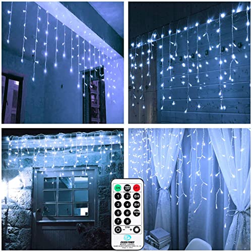 Moxled Luci Natale Esterno Cascata, 9M 360 LED