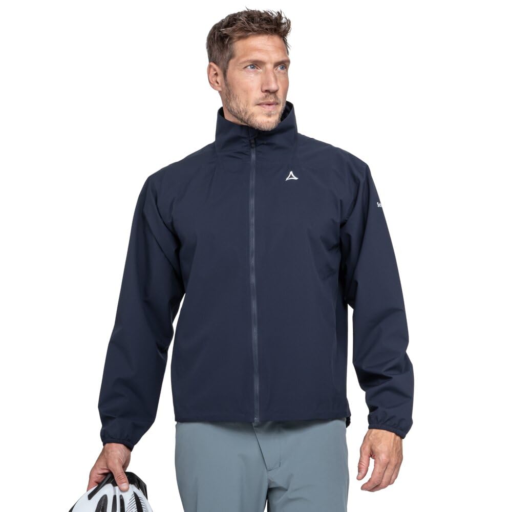Schöffel Herren Jacket Style Lurbek MNS, wasserdichte Regenjacke mit radspezifischer Passform, Fahrradjacke mit Rückentasche, atmungsaktiv
