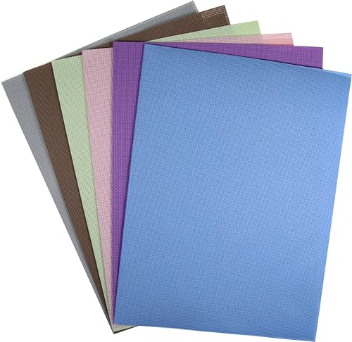 Image of KCS 6 pc of 12 inch x 18 inch (30cmx45cm) Counted Cotton Aida Cloth Cross Stitch Fabric (14CT-Q)