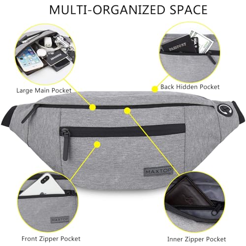 MAXTOP Bauchtasche Gürteltasche für Damen und Herren Hüfttasche Outdoor Groß Handytasche Sport Wasserdicht Laufgürtel Umhängetasche Geldgürtel für Camping Wandern Fitness Fahrrad Geschenke