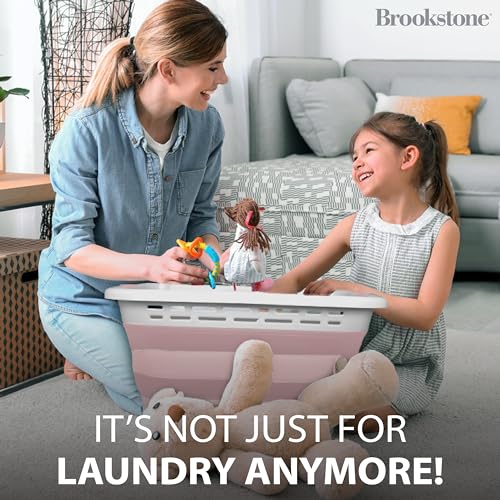 BROOKSTONE-1-UNIT-11-GALLONS-OUR-LARGEST-BASKET-EVER-24-Collapsible-Laundry-Basket-Comfort-Non-Slip-Grip-Handles-Minimalist-Space-Saving-Design-Portable-Pop-Up-Hamper-BPA-FREE
