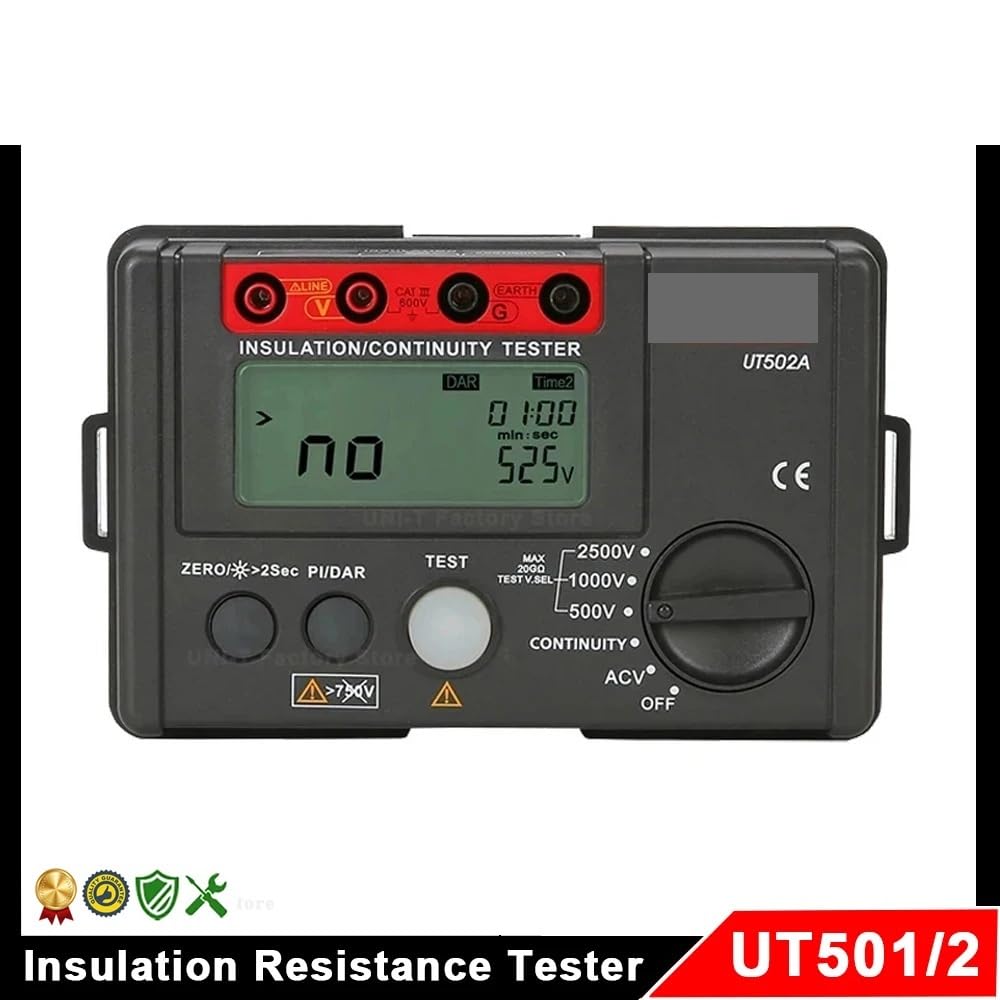Probador de resistencia aislamiento UT502A UT502C UT501A UT501C Medidor digital Ohm megóhmetro(UT501C)