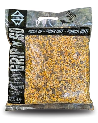 Deer Attractant | Antler Growth Booster | Peanuts, Roasted Soybeans, Whole Corn | Wildlife Food | Whitetail Hunting | Year-Round Nutrition | Powerful Flavor Additive | Grip ‘N Go by Grip Feed | 8 lbs