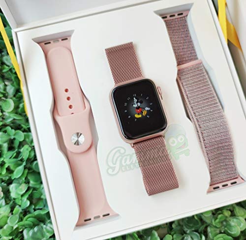 Relógio Smartwatch IWO 13 Série 6 44mm GPS com 3 Pulseiras Inclusas Rose Lançamento