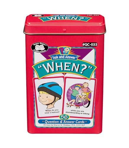 Super Duper Publications | Ask and Answer When Questions Fun Deck | Communication and Language Processing Skills Flash Cards | Educational Learning Materials for Children