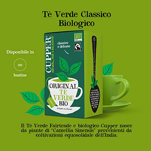 Cupper Té Verde Ecológico, 20 Bolsitas - Imagen 3