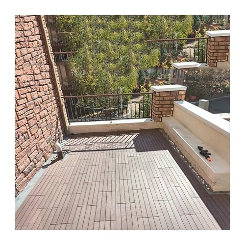 Dalle composite rouge gaufré pour terrasse extérieure et balcon